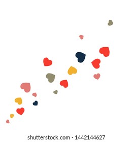 Hearts Background. Love style. Confetti texture. Romantic print.
