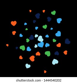Hearts Background. Love style. Confetti texture. Romantic print.
