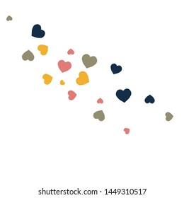 Hearts Background. Love style. Confetti texture. Romantic print.