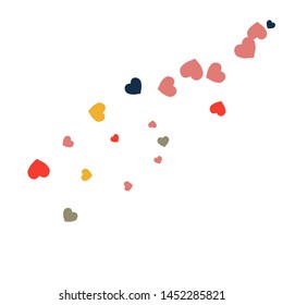 Hearts Background. Love style. Confetti texture. Romantic print.
