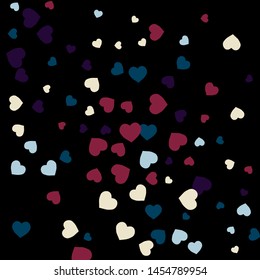 Hearts Background. Love style. Confetti texture. Romantic print.
