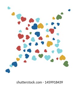 Hearts Background. Love style. Confetti texture. Romantic print.
