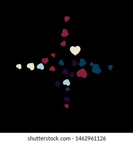 Hearts Background. Love style. Confetti texture. Romantic print.