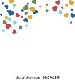 Hearts Background. Love style. Confetti texture. Romantic print.
