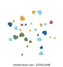 Hearts Background. Love style. Confetti texture. Romantic print.
