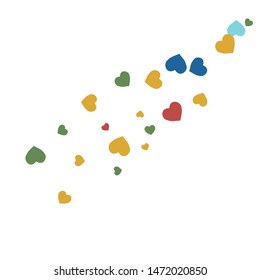 Hearts Background. Love style. Confetti texture. Romantic print.
