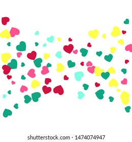 Hearts Background. Love style. Confetti texture. Romantic print.
