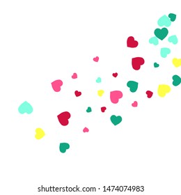 Hearts Background. Love style. Confetti texture. Romantic print.
