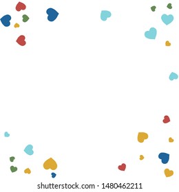Hearts Background. Love style. Confetti texture. Romantic print.
