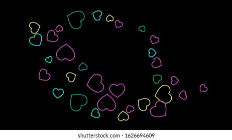 Hearts Background. Love style. Confetti texture. Romantic print.
