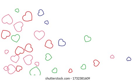 Hearts Background. Love style. Confetti texture. Romantic print.
