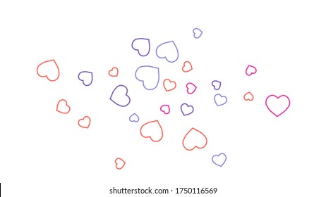 Hearts Background. Love style. Confetti texture. Romantic print.
