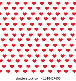 Hearts background, love symbol vector, Seamless pattern of cute hearts to celebrate Valentine's Day. Wallpaper for season decoration, wrapping paper, clothing prints. Vector illustration.