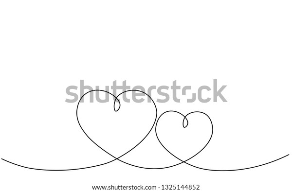 Hearts Background One Line Drawing Vector Stock Vector (Royalty Free ...
