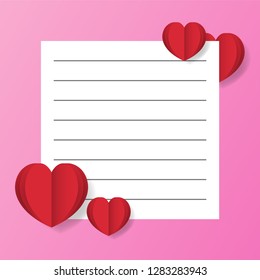 hearts background with paper frame Design. Vector illustration eps 10