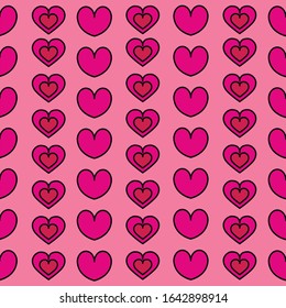 Hearts background. Pink background with hearts. Vector stock illustration.