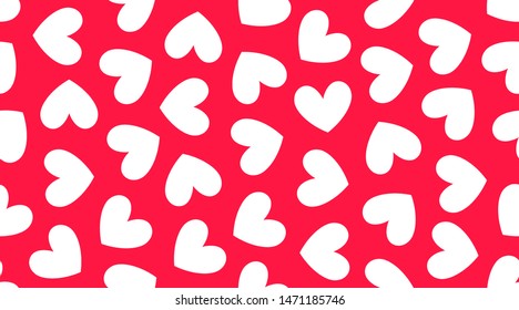 Hearts background, pink white color. Cute vector seamless pattern for valentine day card, wedding abstract decoration.
