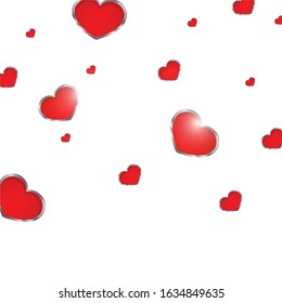 Hearts background, Valentine Day falling heart pink confetti