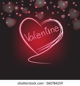 hearts as background. valentines day concept. Light effect vector illustratin