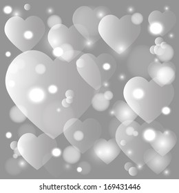 Hearts background. Vector illustration. Valentine's Day background