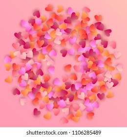  Hearts Background for your Design. Many Random Falling Hearts. Wedding Background for Greeting Card, Invitation or Banner.

 Vector illustration.