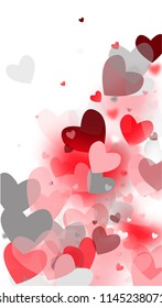  Hearts Background for your Design. Many Random Falling Hearts. Wedding Background for Greeting Card, Invitation or Banner.

 Vector illustration.