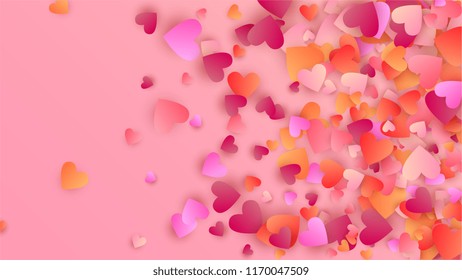  Hearts Background for your Design. Many Random Falling Hearts. Wedding Background for Greeting Card, Invitation or Banner.

 Vector illustration.