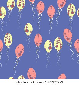 The hearts in the balloon.For prints, books, bags Wallpaper, textiles, greeting cards.Vector illustration.
