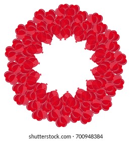 Hearts balloon in ring on white background. Vector illustration.