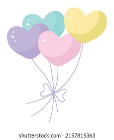 hearts balloons design over white