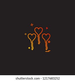 Hearts balloons icons design vector 