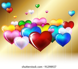 Hearts Balloons Vector
