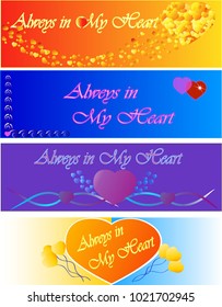 Hearts banners package for Valentine's day