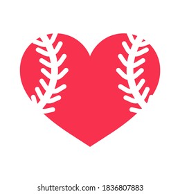 Hearts with baseball dotted lines For baseball lovers