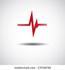 Heart's beat diagram icon. Vector illustration.