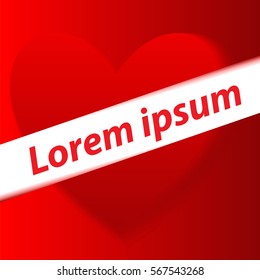 Hearts behind paper Valentines day card vector background, invitation cards decoration