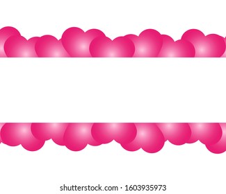 Hearts below for a banner for the holiday Valentine s Day