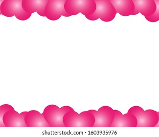 Hearts below for a banner for the holiday Valentine s Day