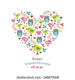 hearts and birds