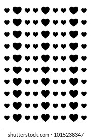 Hearts in black colour for Valentine