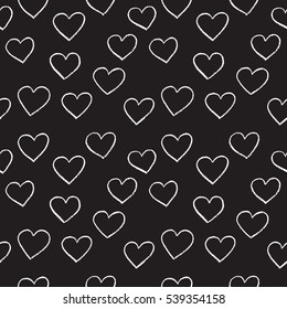 Corazones - patrón transparente en blanco y negro 