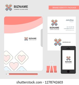 Hearts blocks Business Logo, File Cover Visiting Card and Mobile App Design. Vector Illustration