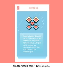 Hearts blocks mobile vertical banner design design. Vector