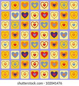 Hearts, Blocks, Rows Color Background