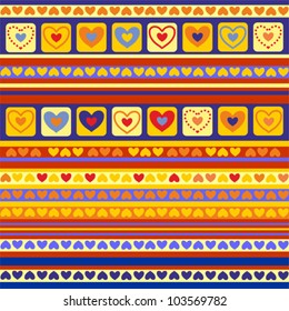 Hearts, Blocks, Rows Color Background, Vector Version