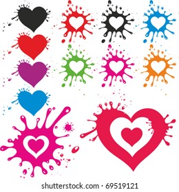 Hearts is blot isolated on white