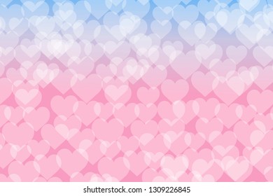 Hearts Bokeh lights gradient background template