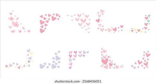 Hearts Border Corner Decoration Illustration