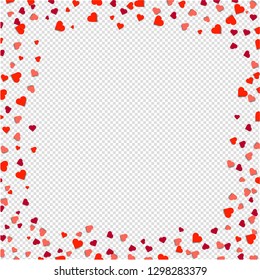 Hearts Borders Isolated Transparent Background With Gradient Mesh, Vector Illustration
