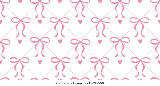 Herzen und Schleifen Bänder nahtlose Muster für Valentinstag Textildrucke, Kinderzimmer Dekor, Kleidung, Tapete, Papier, Hintergründe, Banner, etc. EPS 10